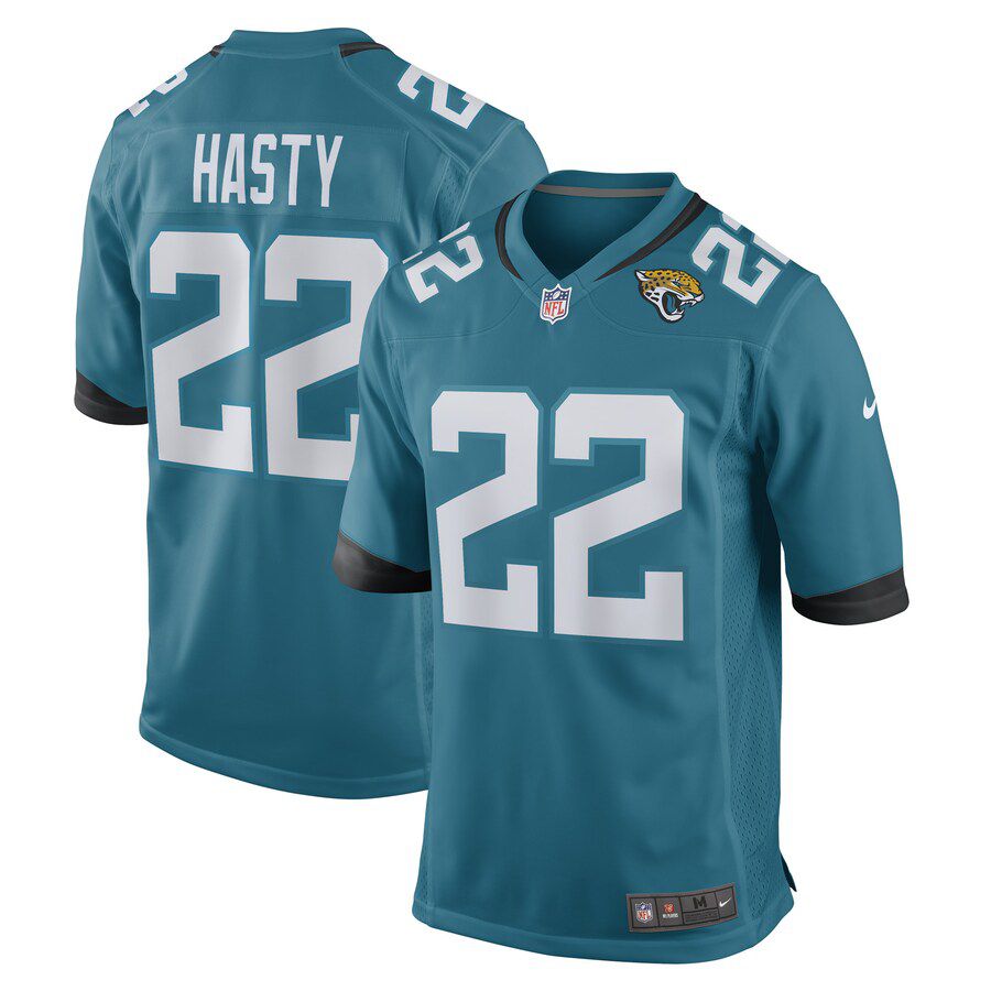 Men Jacksonville Jaguars #22 Jamycal Hasty Nike Teal Game Player NFL Jersey->jacksonville jaguars->NFL Jersey